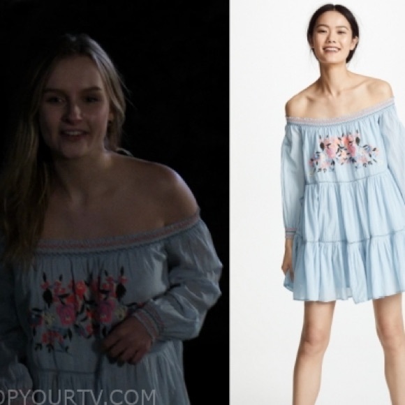 FREE PEOPLE Sunbeams Blue Floral Dress NEW Small - Picture 9 of 9